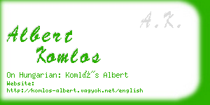 albert komlos business card